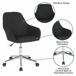 Cheap 👏 Office Chairs Flash Furniture Cortana Fabric Swivel Home And Office Mid-Back Chair, Black (DS8012LBBLKF) 😀 -Office Chairs Online store unnamed file 998